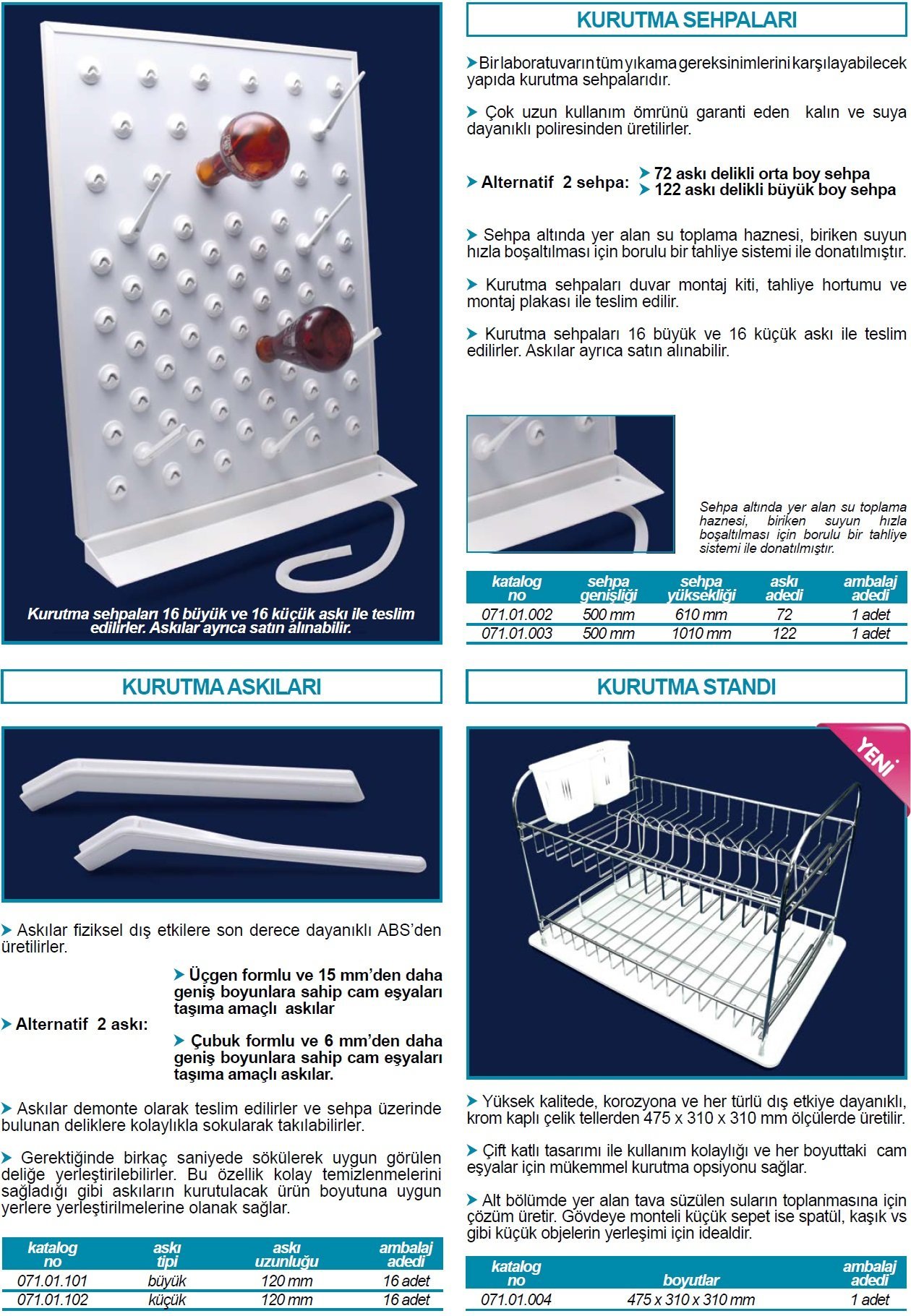 isolab kurutma sehpası